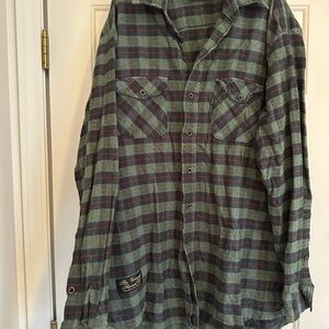 Vermont Flannel Co Men’s Classic Flannel Shirt- Green Plaid